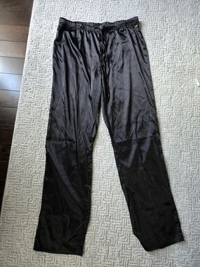 Betsey Johnson Black Satin Jogger Pants